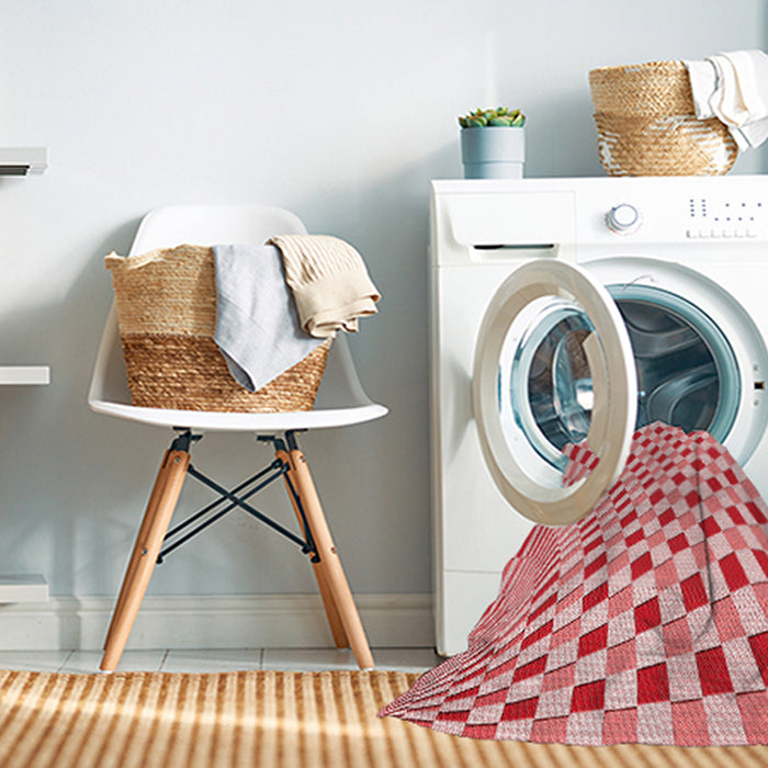 Machine Washable Transitional Deep Rose Pink Rug in a Washing Machine, wshpat1616rd