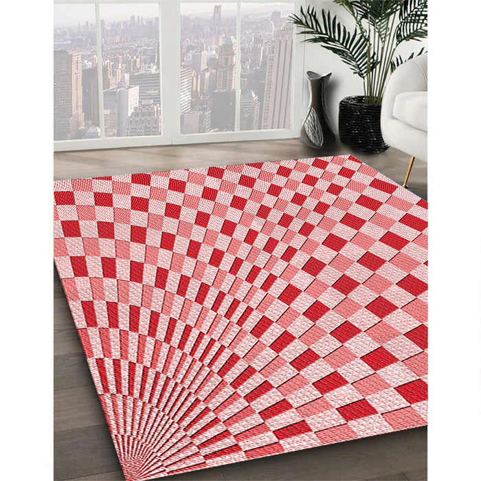 Machine Washable Transitional Deep Rose Pink Rug in a Family Room, wshpat1616rd