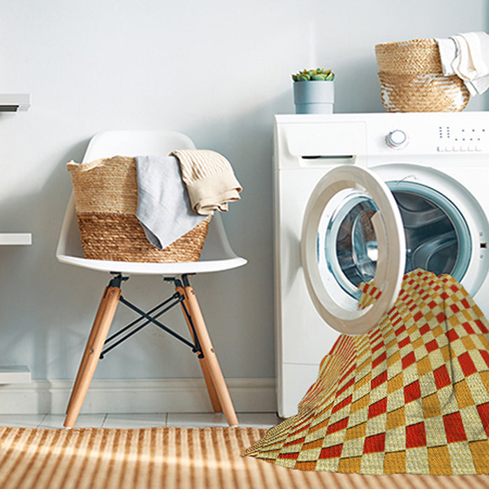 Machine Washable Transitional Orange Red Orange Rug in a Washing Machine, wshpat1616yw