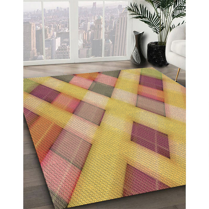 Machine Washable Transitional Orange Rug in a Family Room, wshpat1617brn