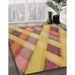 Machine Washable Transitional Orange Rug in a Family Room, wshpat1617brn