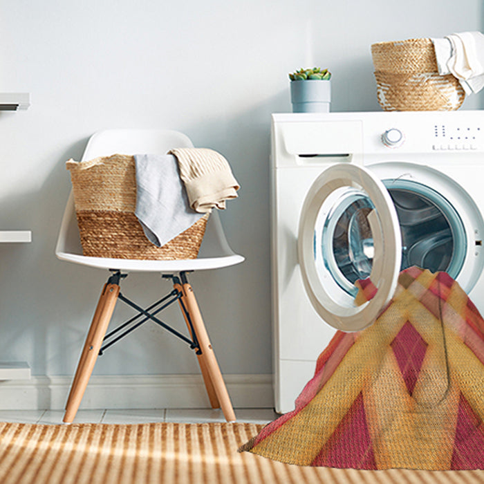 Machine Washable Transitional Orange Rug in a Washing Machine, wshpat1617org