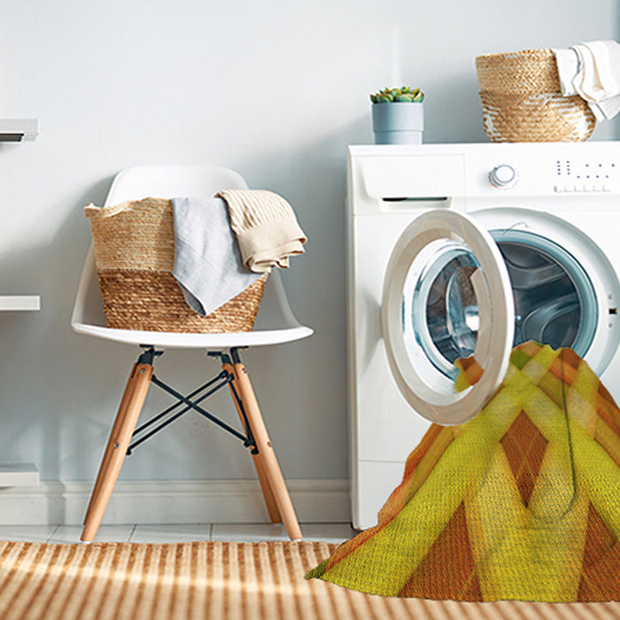 Machine Washable Transitional Orange Rug in a Washing Machine, wshpat1617yw