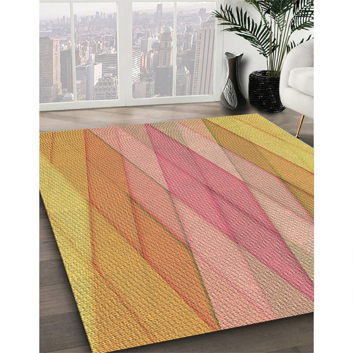 Machine Washable Transitional Orange Rug in a Family Room, wshpat1618brn