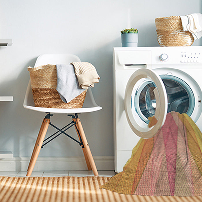 Machine Washable Transitional Orange Rug in a Washing Machine, wshpat1618brn