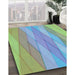 Machine Washable Transitional Green Rug in a Family Room, wshpat1618lblu