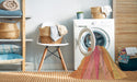 Machine Washable Transitional Bright Orange Rug in a Washing Machine, wshpat1618org