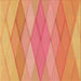Round Machine Washable Transitional Bright Orange Rug, wshpat1618org