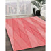 Machine Washable Transitional Light Coral Pink Rug in a Family Room, wshpat1618rd