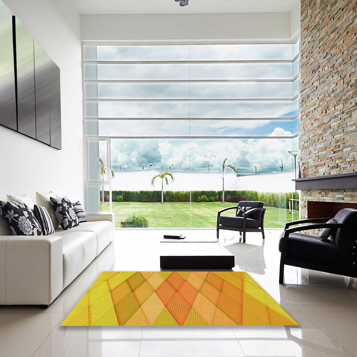 Machine Washable Transitional Neon Orange Rug in a Kitchen, wshpat1618yw