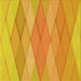 Round Machine Washable Transitional Neon Orange Rug, wshpat1618yw