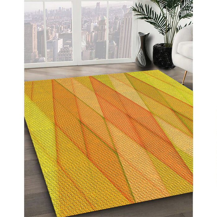 Machine Washable Transitional Neon Orange Rug in a Family Room, wshpat1618yw