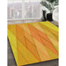 Machine Washable Transitional Neon Orange Rug in a Family Room, wshpat1618yw