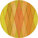 Square Machine Washable Transitional Neon Orange Rug in a Living Room, wshpat1618yw