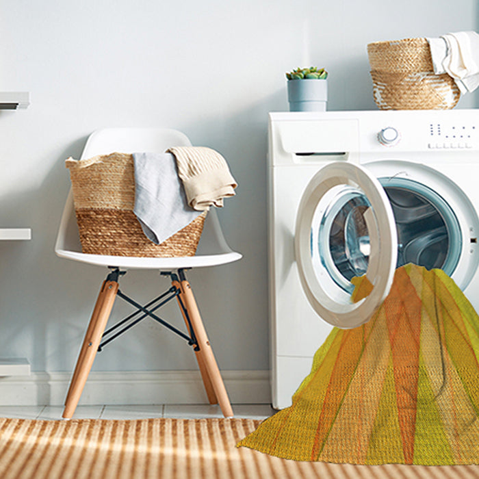 Machine Washable Transitional Neon Orange Rug in a Washing Machine, wshpat1618yw
