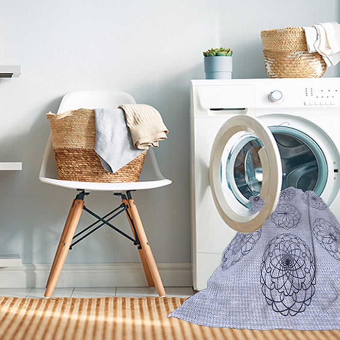 Machine Washable Transitional Lavender Blue Rug in a Washing Machine, wshpat1619blu