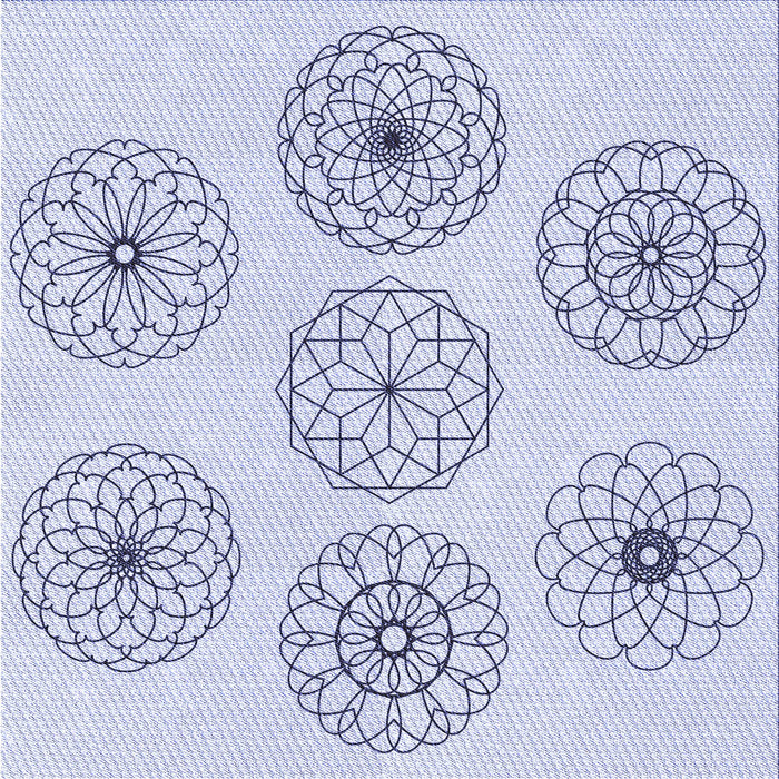 Round Patterned Lavender Blue Rug, pat1619blu