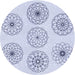 Square Patterned Lavender Blue Rug, pat1619blu