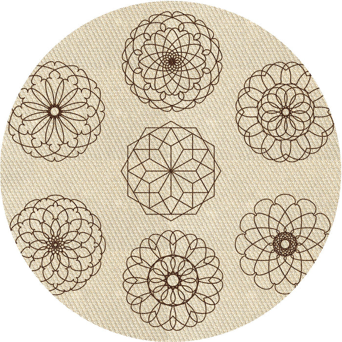 Square Patterned Peru Brown Rug, pat1619brn