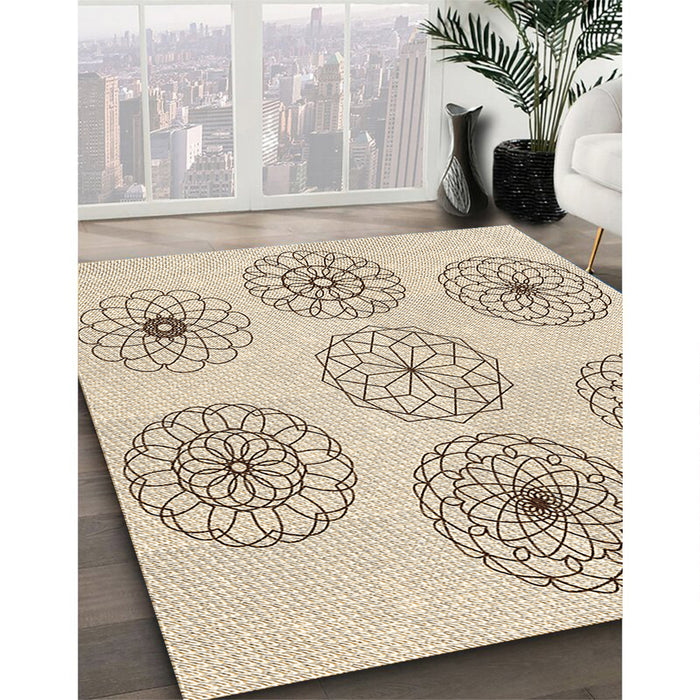 Patterned Peru Brown Rug in Family Room, pat1619brn