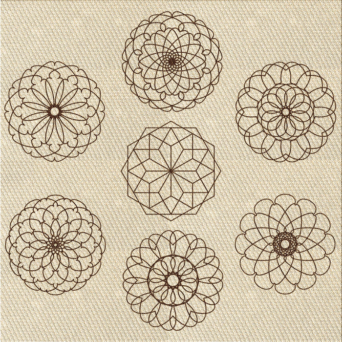 Round Patterned Peru Brown Rug, pat1619brn