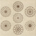 Round Patterned Peru Brown Rug, pat1619brn