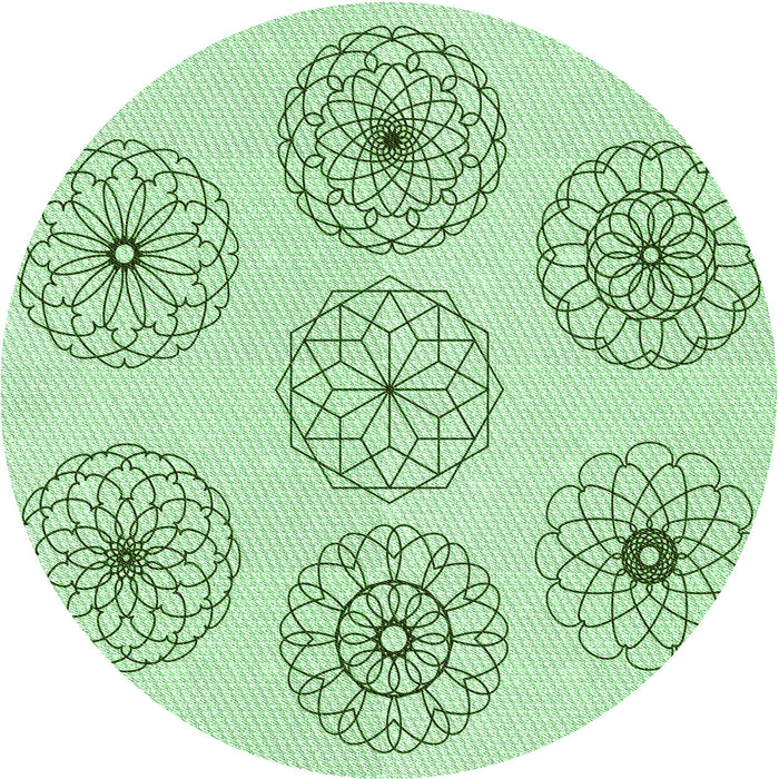 Square Patterned Mint Green Rug, pat1619grn