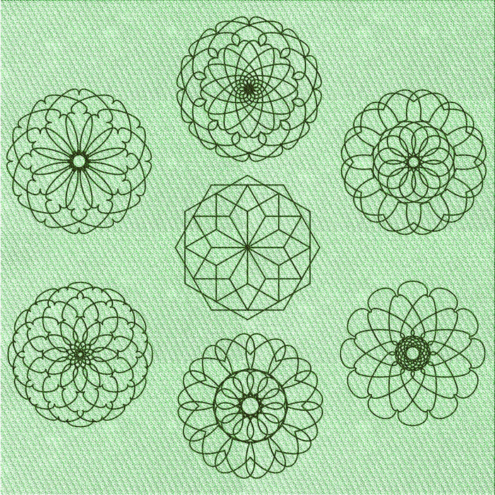 Round Patterned Mint Green Rug, pat1619grn