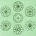 Round Patterned Mint Green Rug, pat1619grn