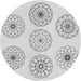 Square Patterned Platinum Gray Rug, pat1619gry