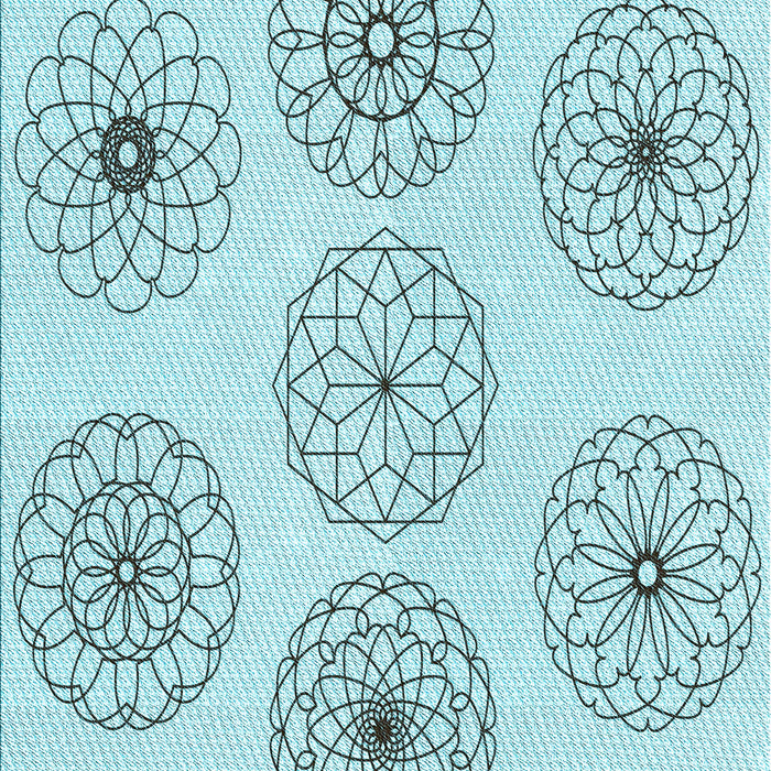 Patterned Electric Blue Rug, pat1619lblu