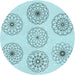 Square Patterned Electric Blue Rug, pat1619lblu
