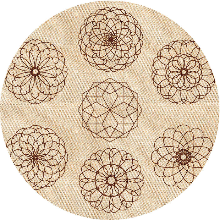 Square Patterned Peru Brown Rug, pat1619org