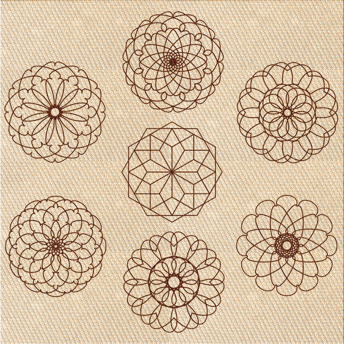 Round Patterned Peru Brown Rug, pat1619org