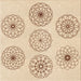 Round Patterned Peru Brown Rug, pat1619org