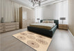 Patterned Peru Brown Rug in a Bedroom, pat1619org