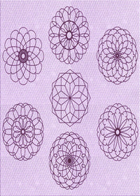 Machine Washable Transitional Orchid Purple Rug, wshpat1619pur