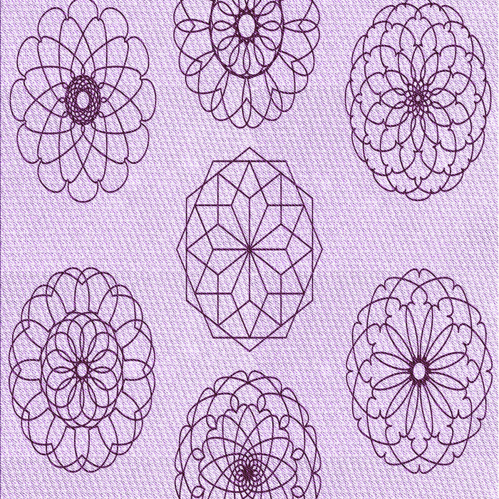 Machine Washable Transitional Orchid Purple Rug, wshpat1619pur