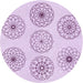 Square Patterned Orchid Purple Rug, pat1619pur