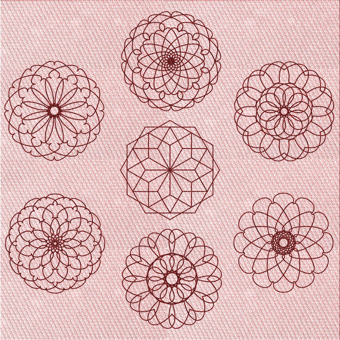 Round Machine Washable Transitional Pink Rug, wshpat1619rd