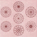 Round Patterned Pink Rug, pat1619rd