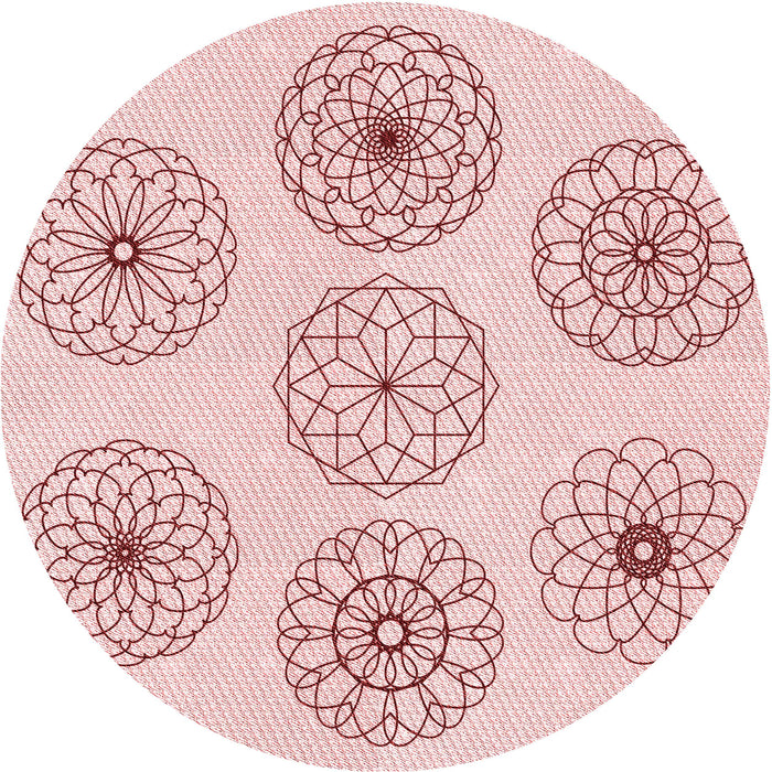 Square Patterned Pink Rug, pat1619rd