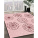 Machine Washable Transitional Pink Rug in a Family Room, wshpat1619rd