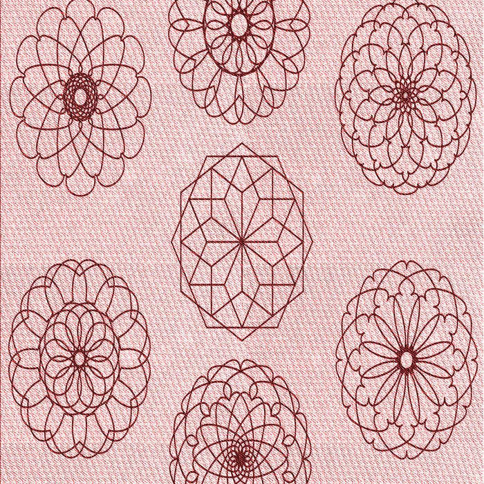 Machine Washable Transitional Pink Rug, wshpat1619rd