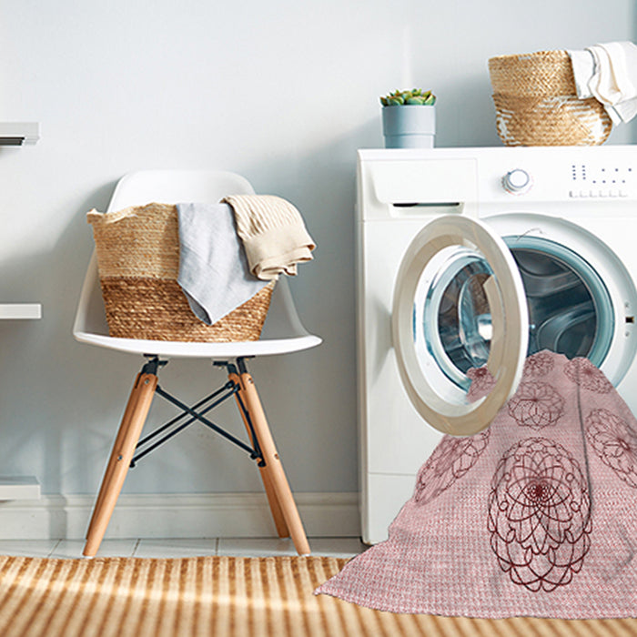 Machine Washable Transitional Pink Rug in a Washing Machine, wshpat1619rd