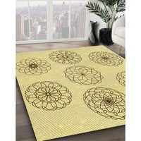 Patterned Sun Yellow Rug, pat1619yw