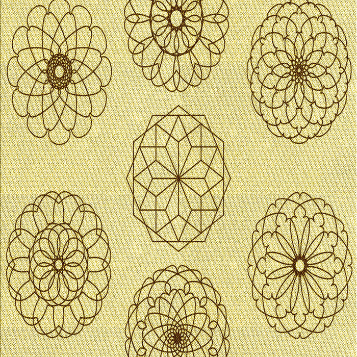 Patterned Sun Yellow Rug, pat1619yw