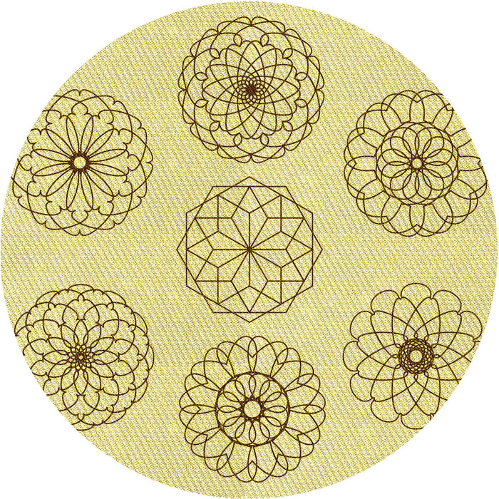 Square Patterned Sun Yellow Rug, pat1619yw