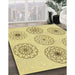 Patterned Sun Yellow Rug in Family Room, pat1619yw