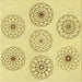 Round Patterned Sun Yellow Rug, pat1619yw